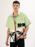 Men's light green printed shirt