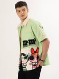 Men's light green printed shirt