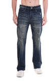 Vintage Blue Wash Distressed Jeans – Straight Fit