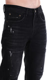 Black Ash Distressed Straight-Fit Jeans