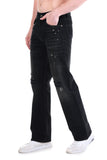 Midnight Grunge Distressed Straight-Fit Jeans