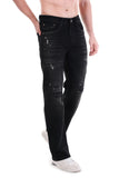 Midnight Grunge Distressed Straight-Fit Jeans