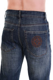 Deep Indigo Faded Wash Straight Fit Jeans