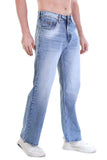 Men's Light Wash Wide-Leg Vintage Fit Jeans