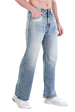 Men’s Light Wash Relaxed Wide-Leg Jeans