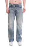 Distressed Light Wash Baggy Jeans