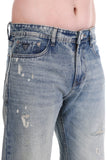 Distressed Light Wash Baggy Jeans