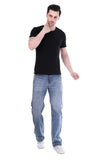 Light Wash Straight Fit Jeans