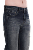 Distressed Dark Straight Jeans