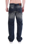 Distressed Dark Straight Jeans