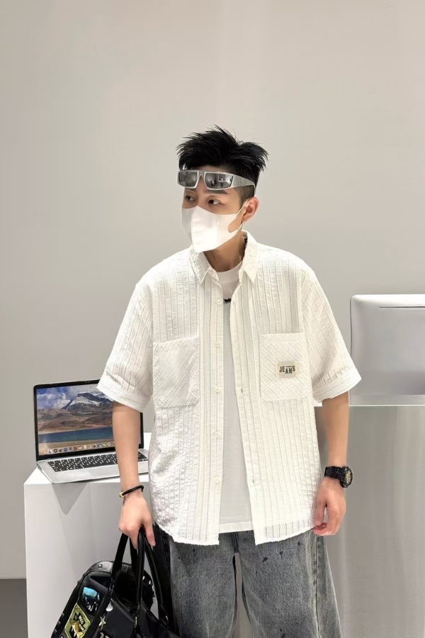 White Waffle Shirt