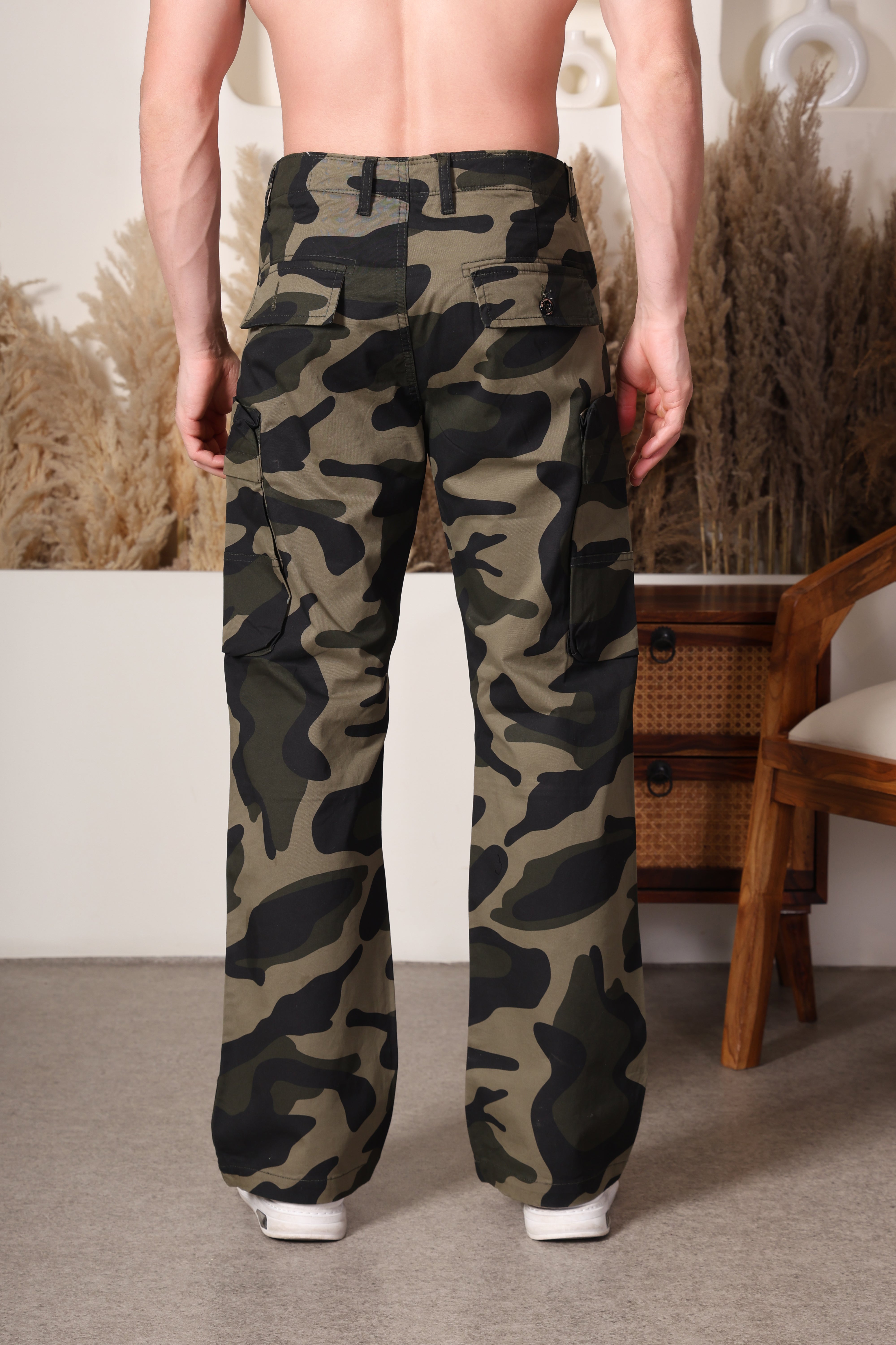 Woodland Army Cargo Pants-Olive green