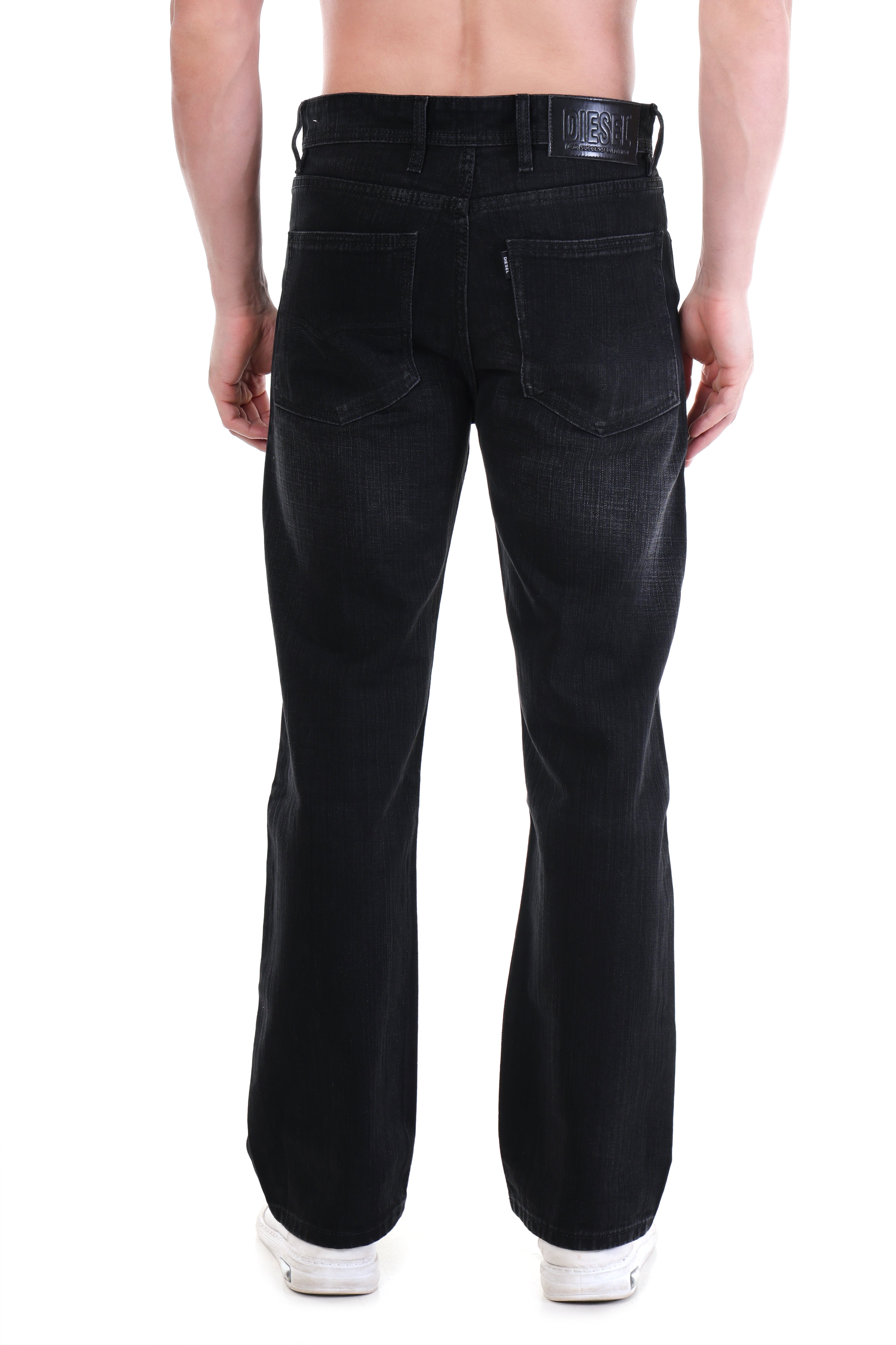 Black Ash Distressed Straight-Fit Jeans