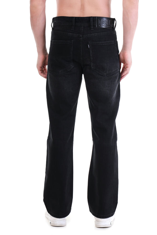 Black Ash Distressed Straight-Fit Jeans