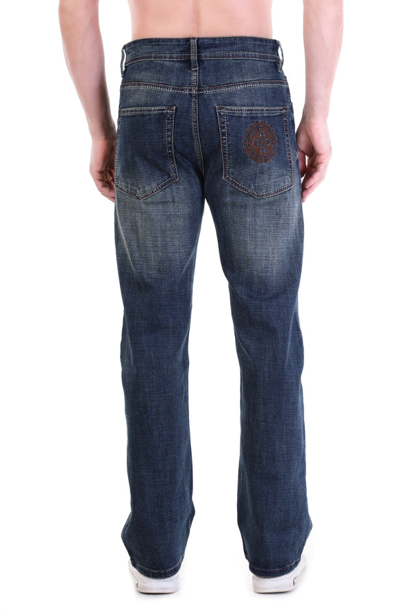 Deep Indigo Faded Wash Straight Fit Jeans