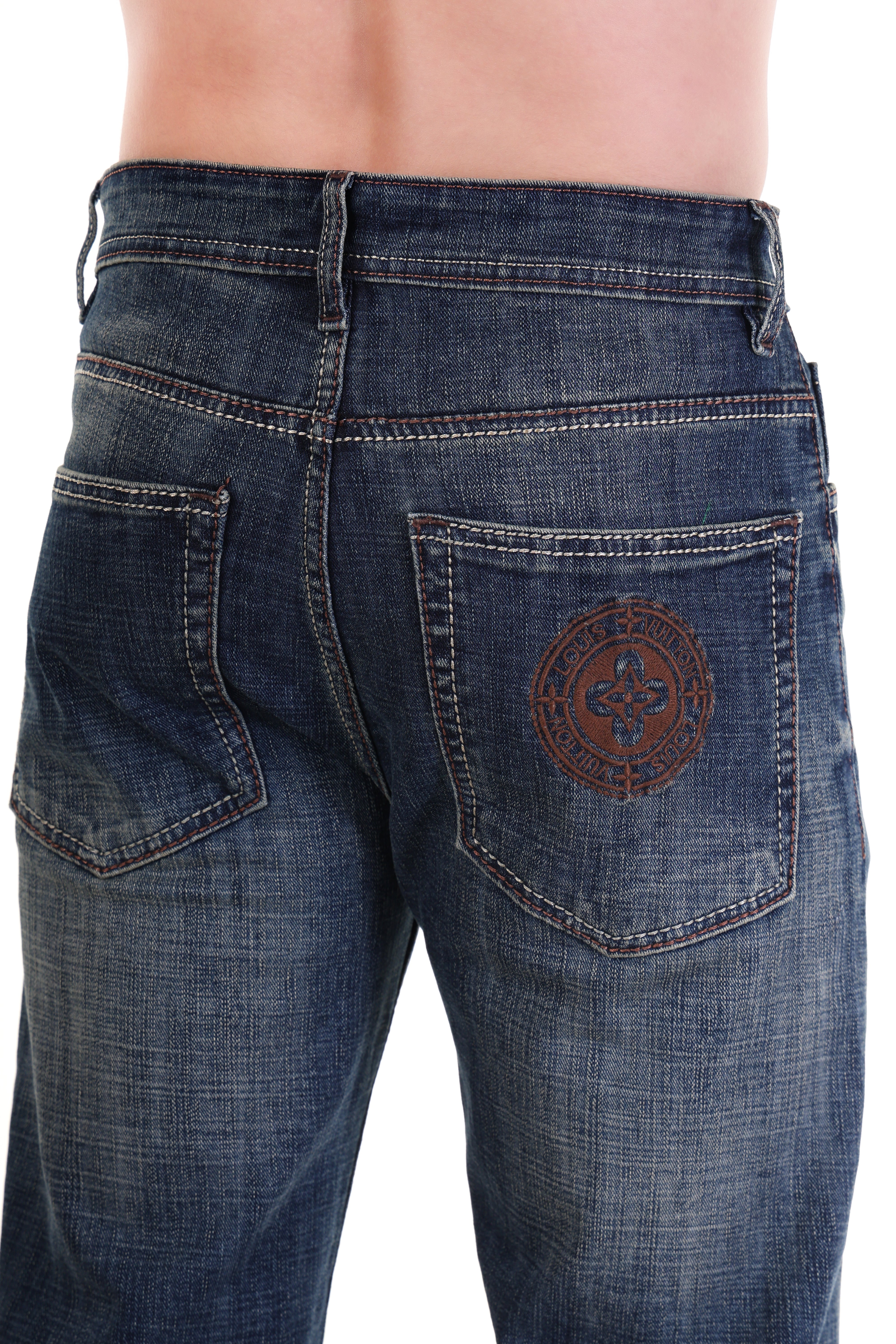 Deep Indigo Faded Wash Straight Fit Jeans