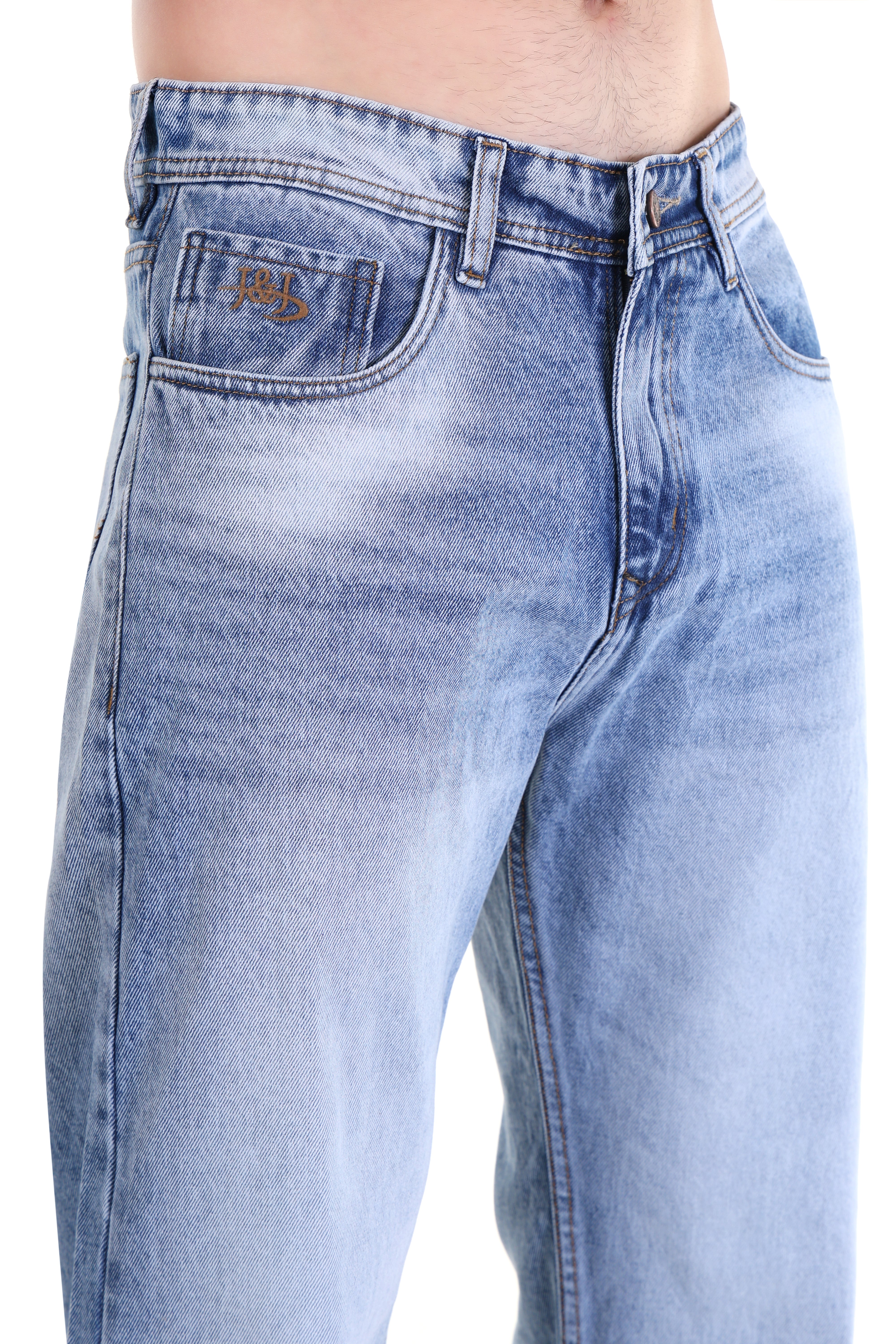 Men's Light Wash Wide-Leg Vintage Fit Jeans