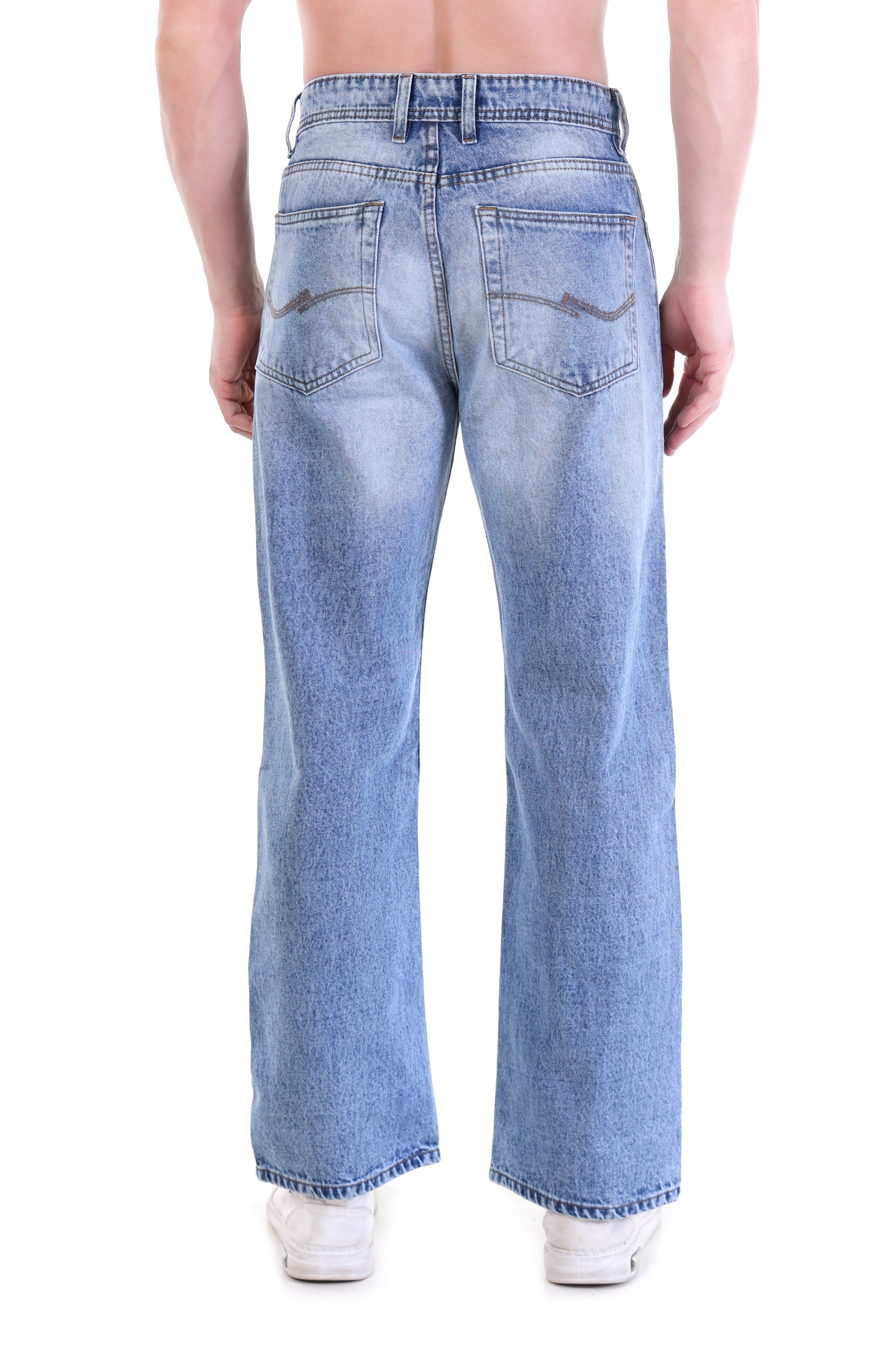 Men's Light Wash Wide-Leg Vintage Fit Jeans
