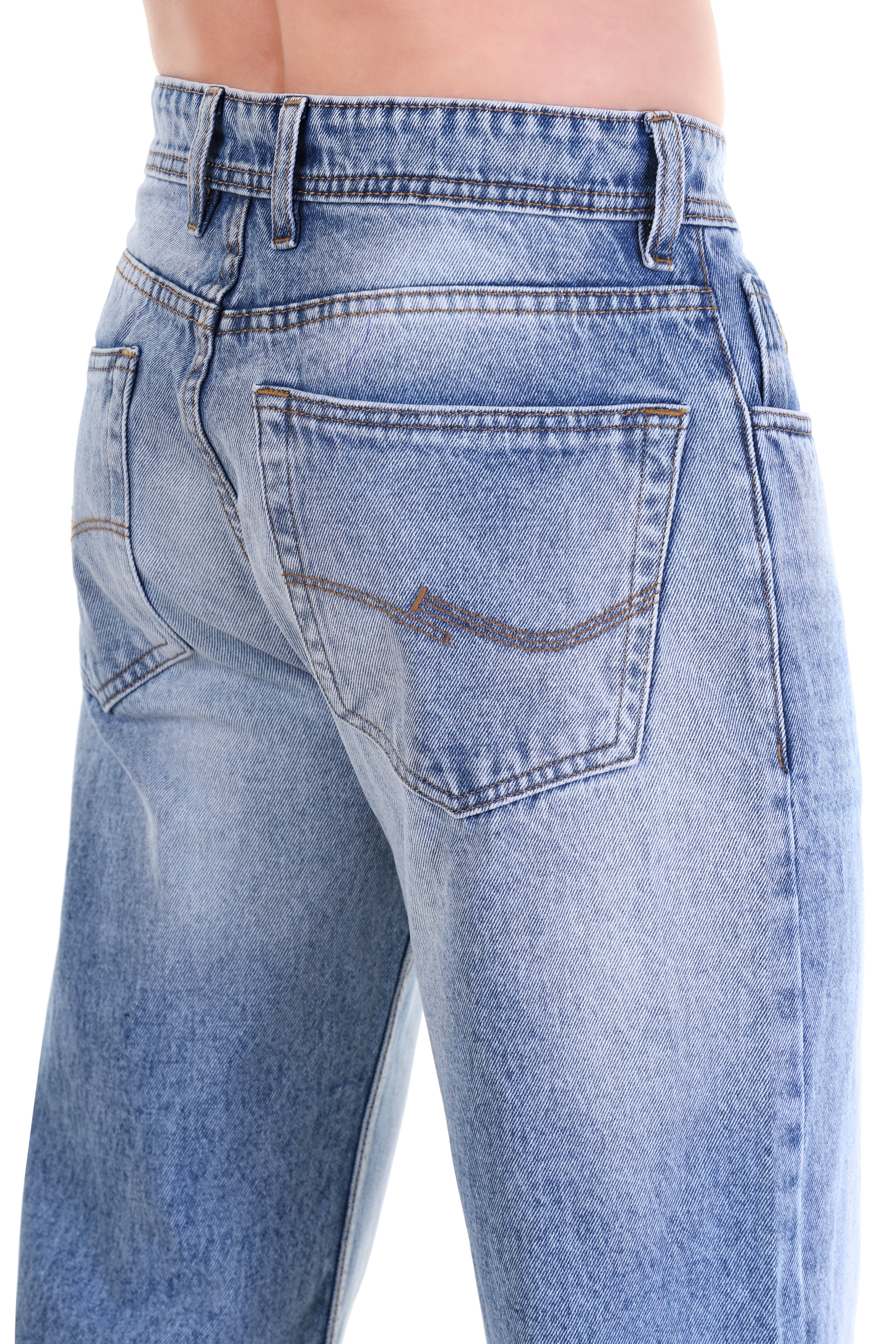 Men's Light Wash Wide-Leg Vintage Fit Jeans