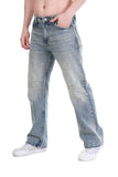 Distressed Light Wash Baggy Jeans