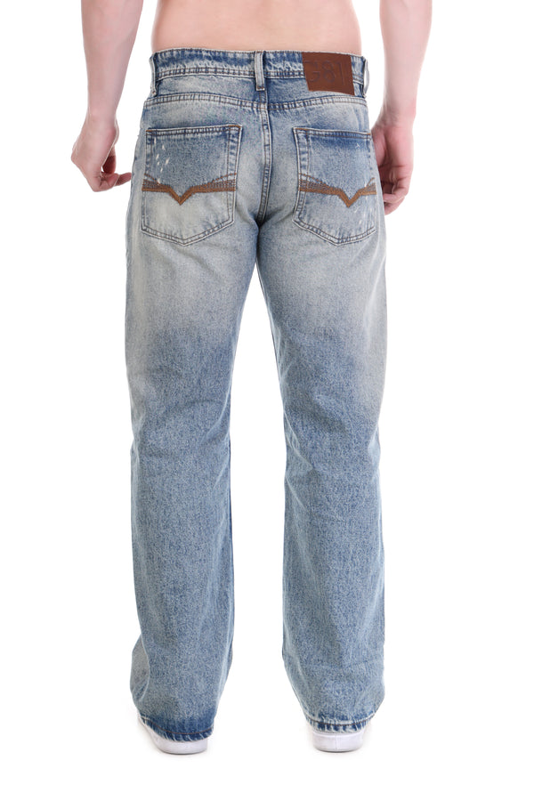 Distressed Light Wash Baggy Jeans