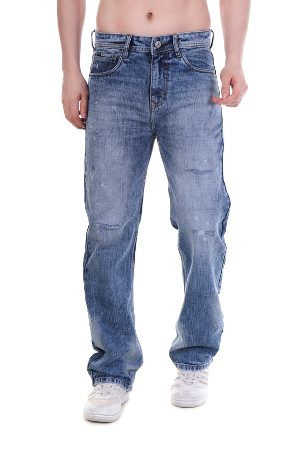 Washed Blue Straight Fit