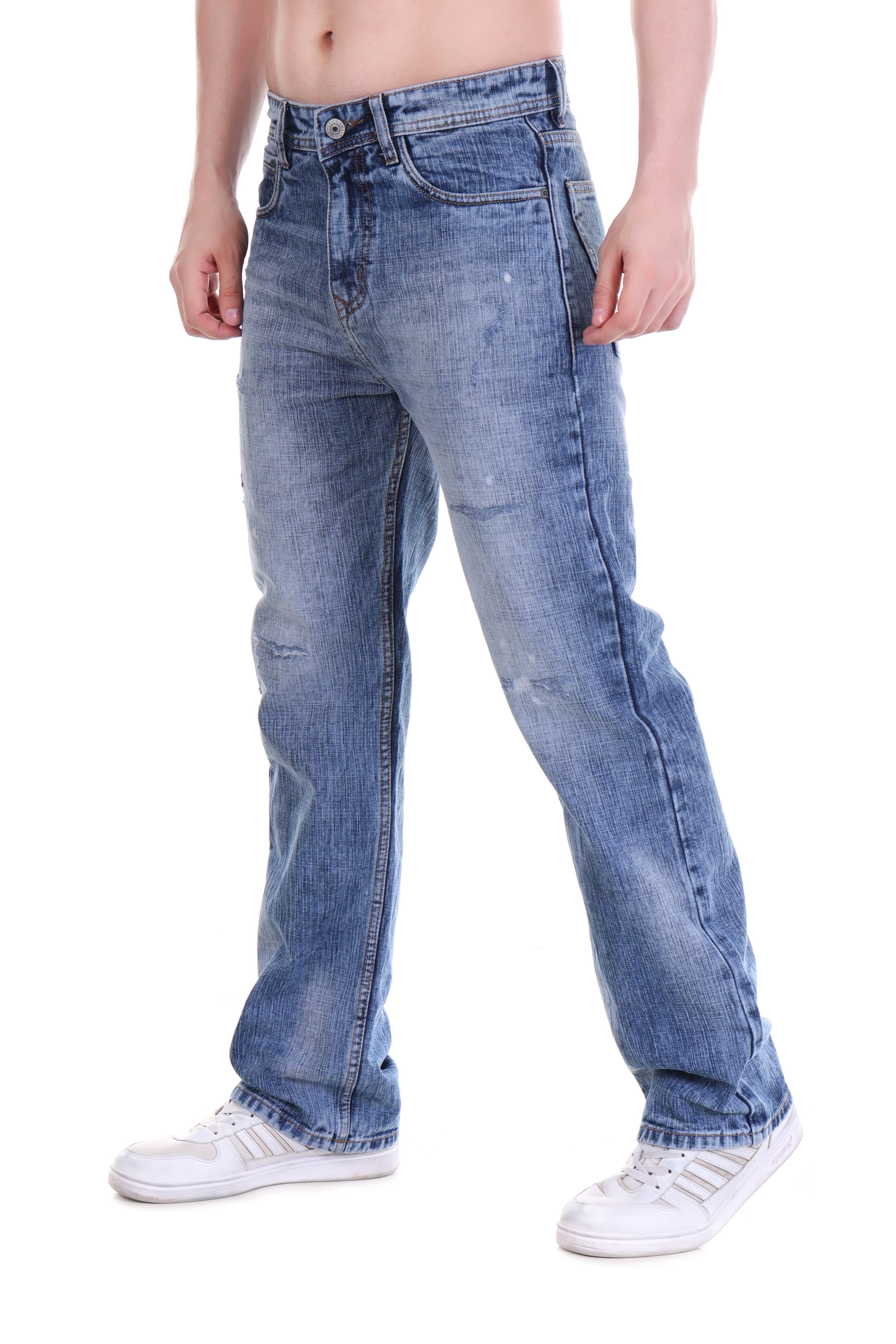 Washed Blue Straight Fit