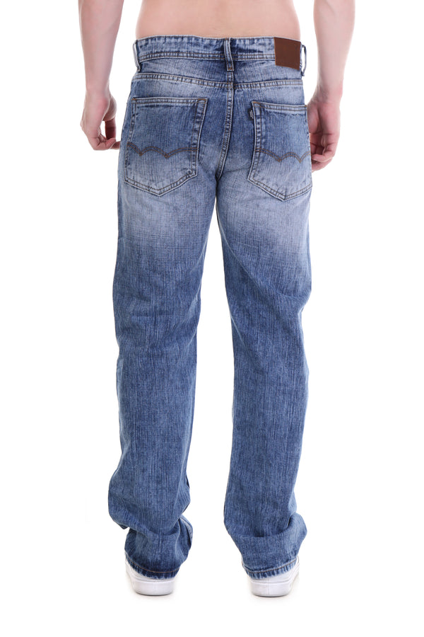 Washed Blue Straight Fit