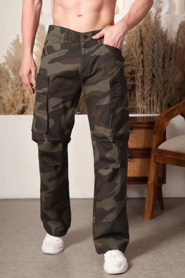 Deep Green Military Cargo Pants